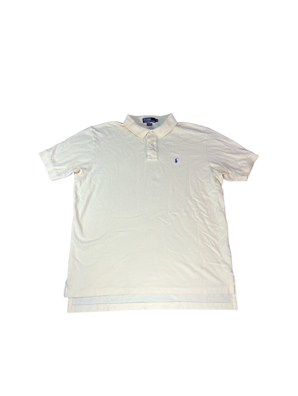 Polo Ralph Lauren Pique XL Pale Yellow Cotton Golf Business Casual Blue Pony